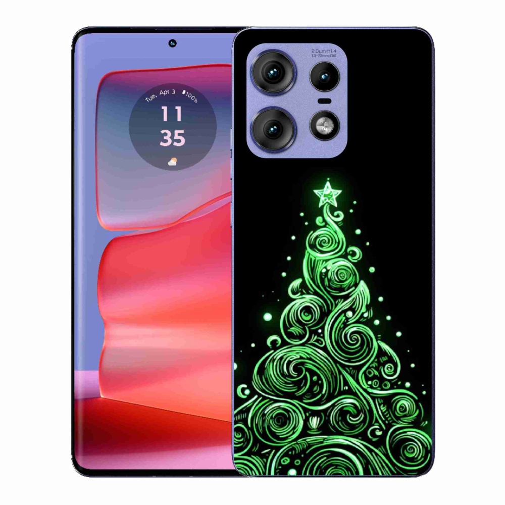 Zselés borítás mmCase a Motorola Edge 50 Pro készülékhez - neon karácsonyfa 3