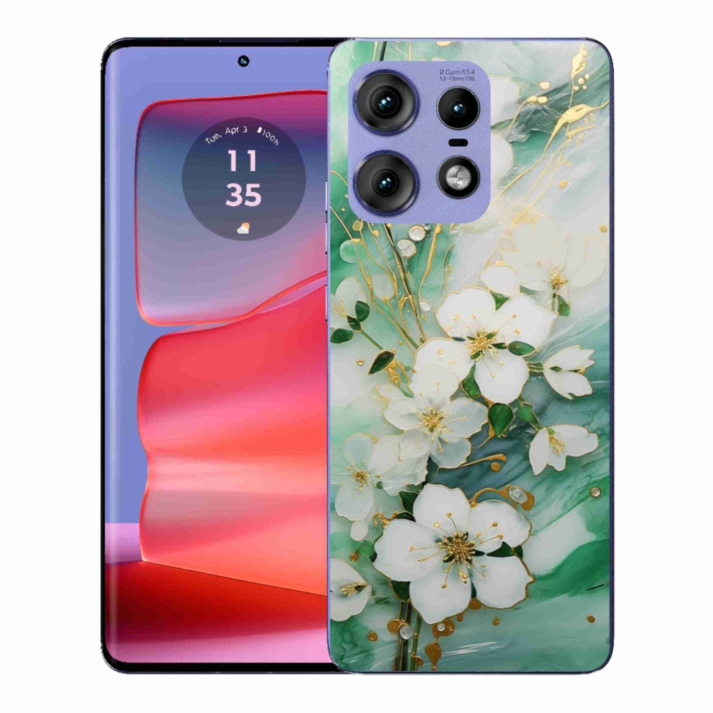 Zselés borítás mmCase a Motorola Edge 50 Pro készülékhez - finom virágok