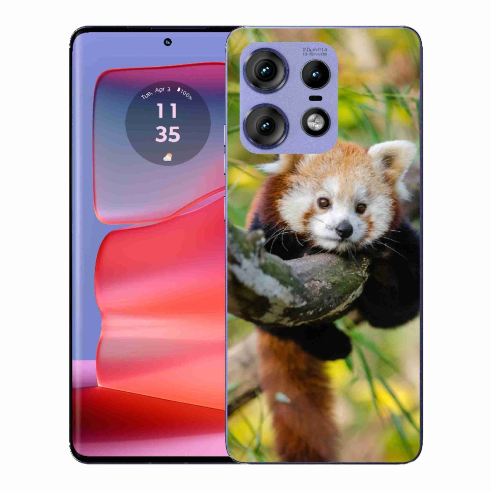 Gél védőburkolat mmCase a Motorola Edge 50 Pro készülékhez - panda piros