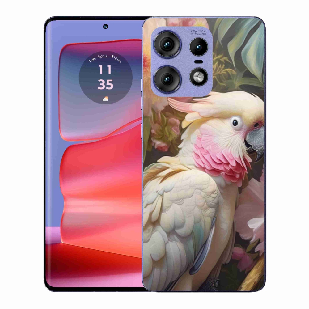 Zselés borítás mmCase a Motorola Edge 50 Pro készülékhez - papagáj kakadu rózsaszín 2