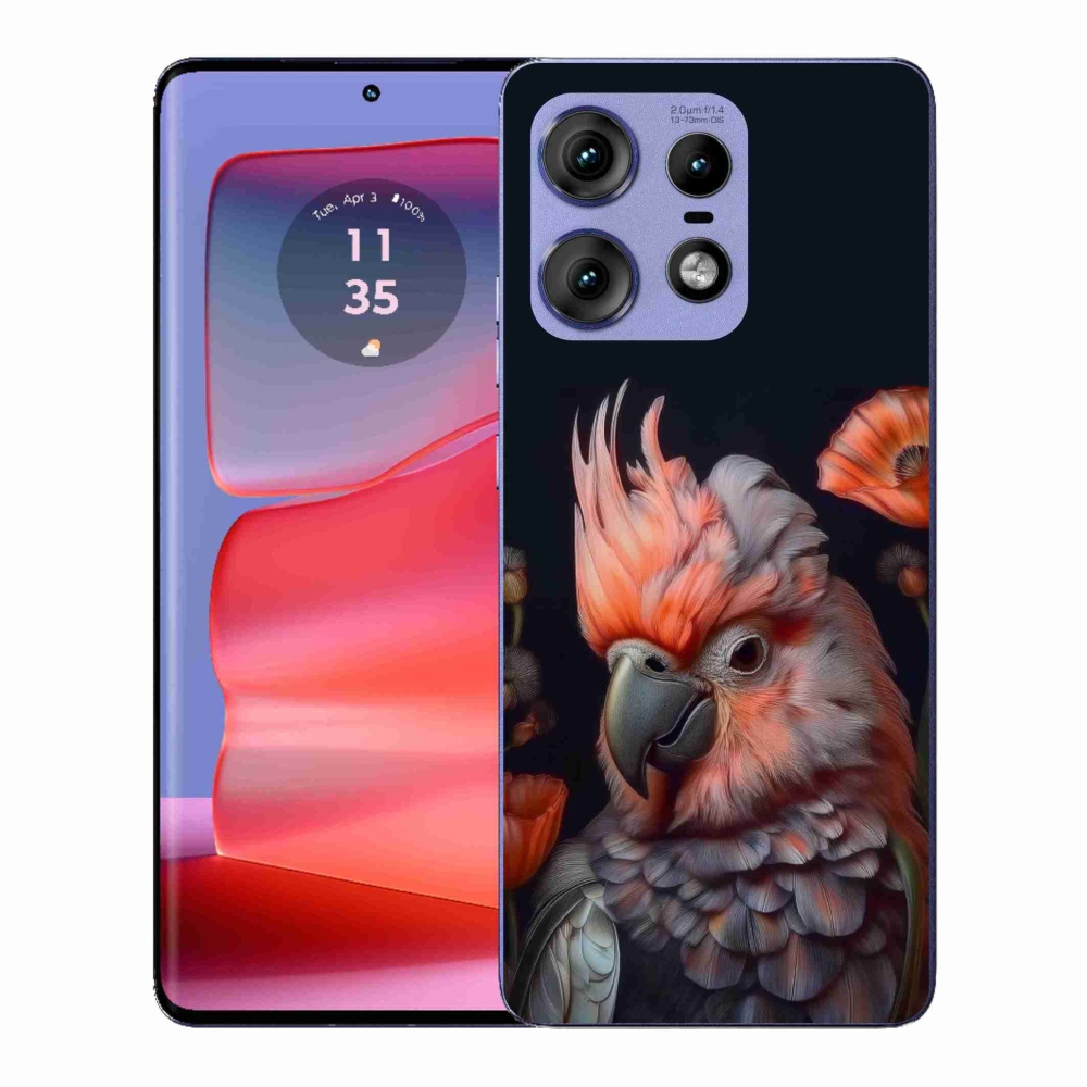 Zselés borítás mmCase a Motorola Edge 50 Pro készülékhez - papagáj kakadu színekben