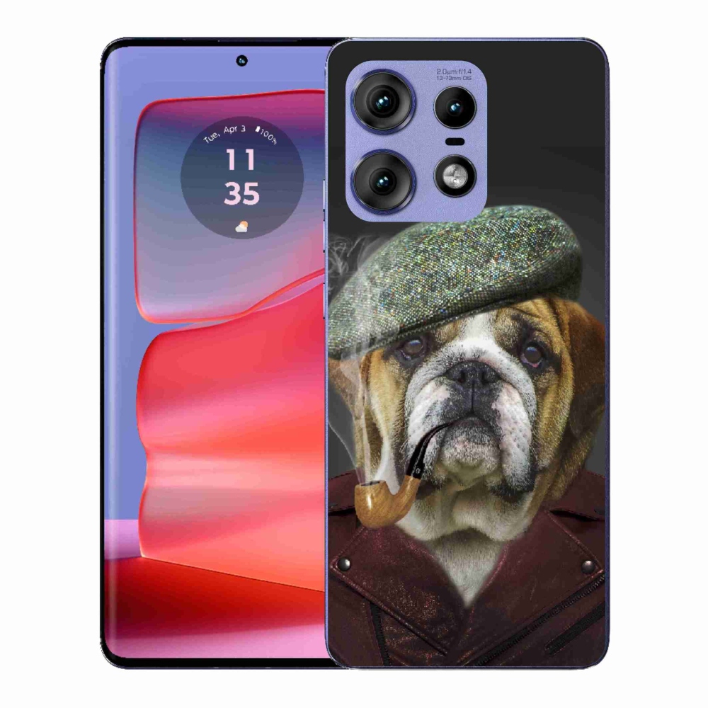 Zselés borítás mmCase a Motorola Edge 50 Pro készülékhez - kutya csővel