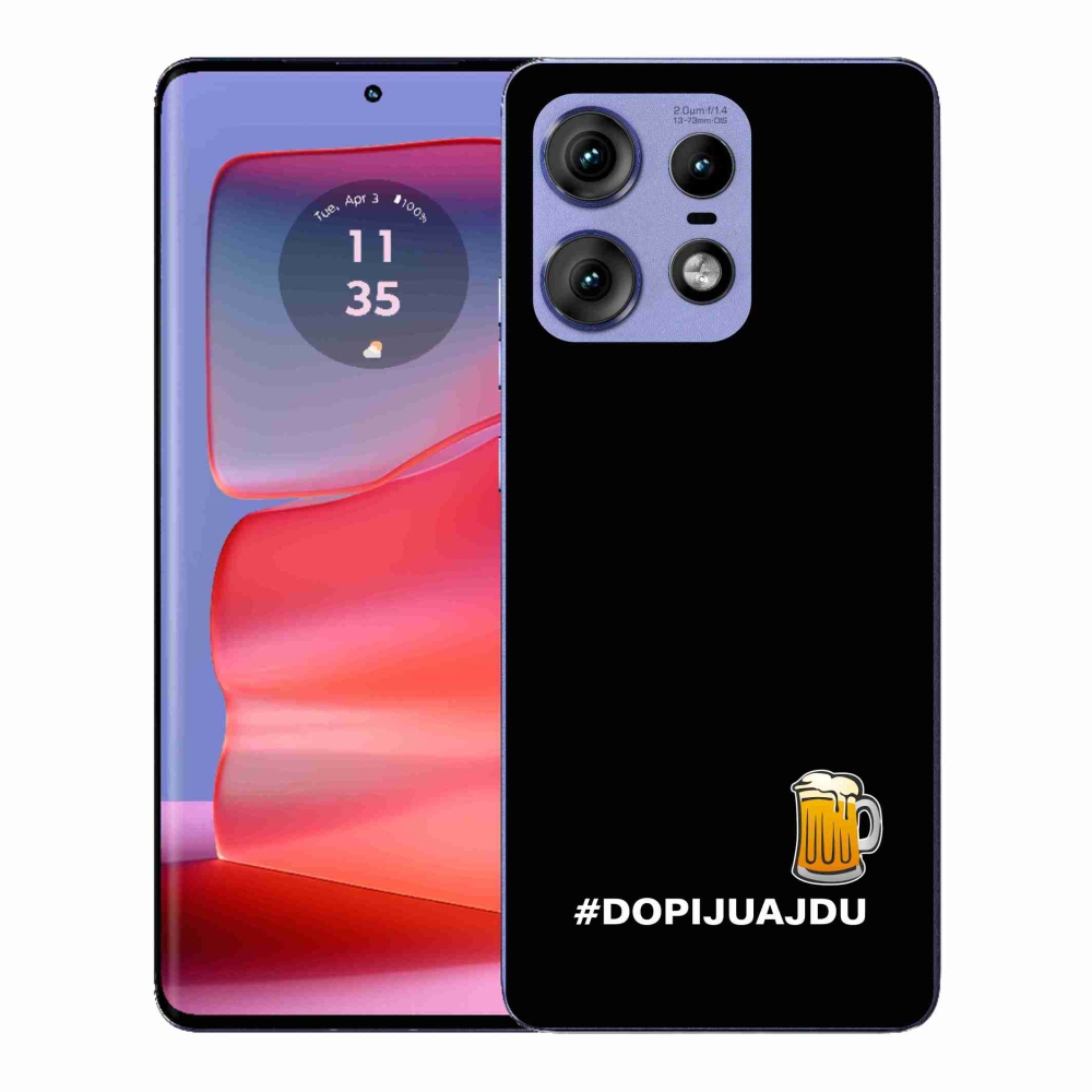 Gél borító mmCase a Motorola Edge 50 Pro készülékhez - sör motívum 1 fekete háttér