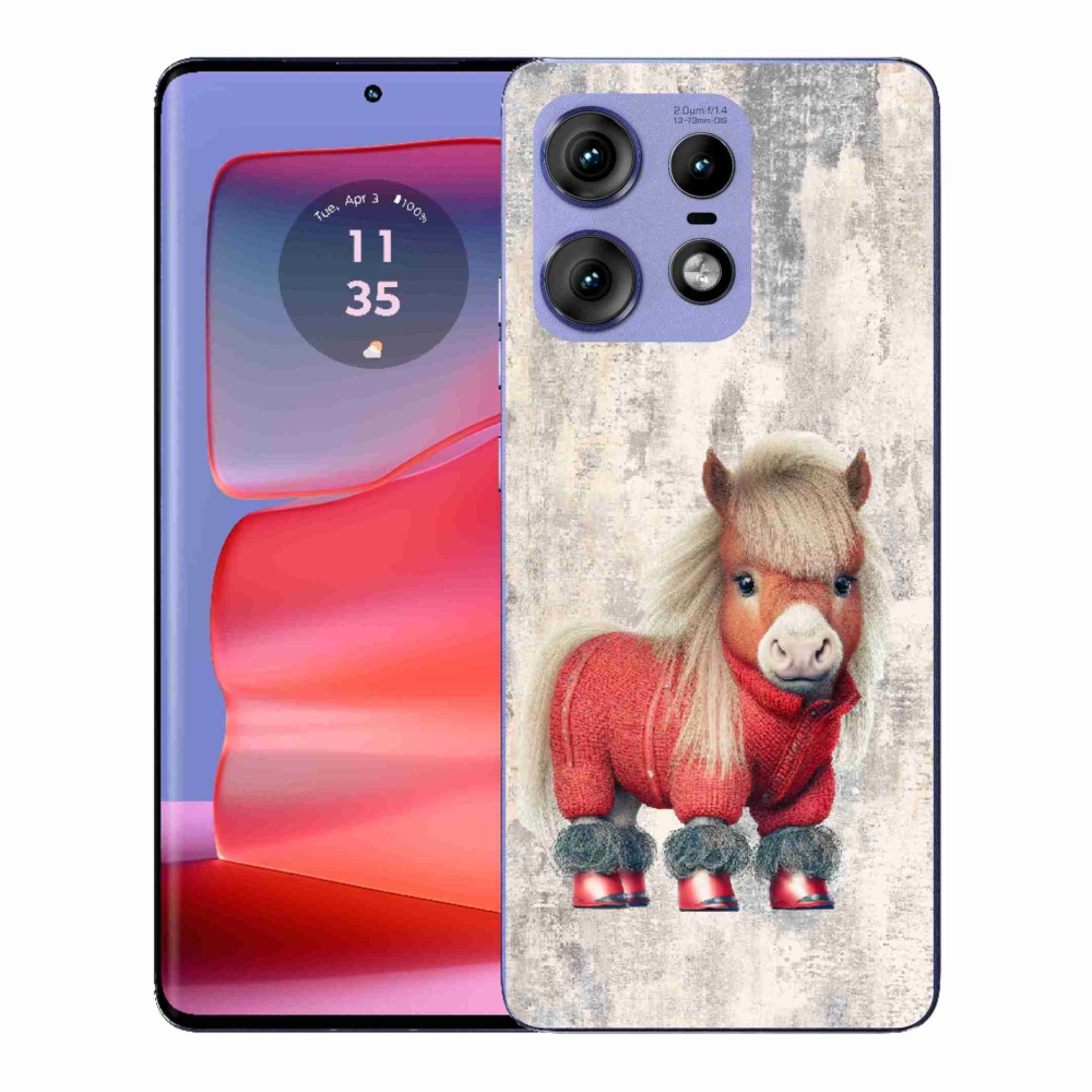Zselés borítás mmCase a Motorola Edge 50 Pro készülékhez - póni pulóverben