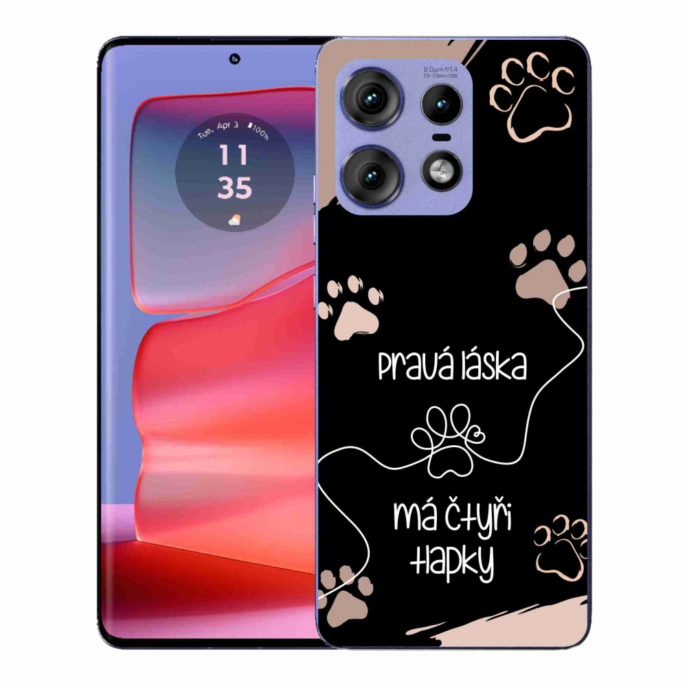 Zselés borítás mmCase a Motorola Edge 50 Pro készülékhez - kutyamotívum 1 fekete háttér