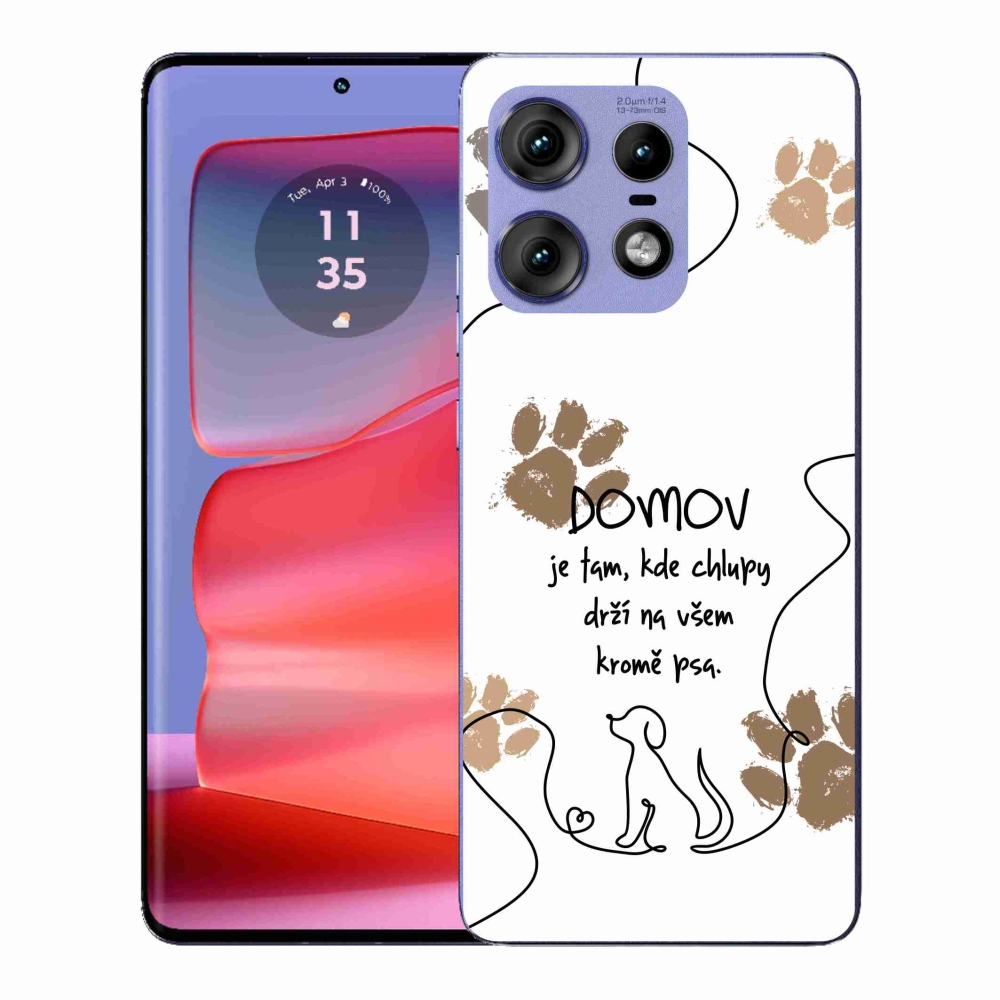 Zselés borító mmCase a Motorola Edge 50 Pro készülékhez - kutya motívum fehér háttérrel