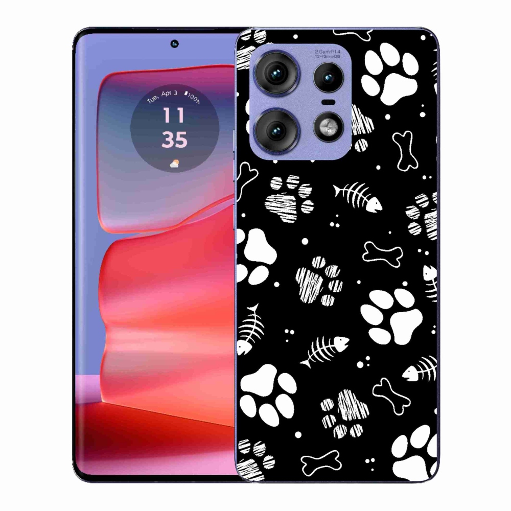 Zselés borítás mmCase a Motorola Edge 50 Pro készülékhez - kutyamancsok