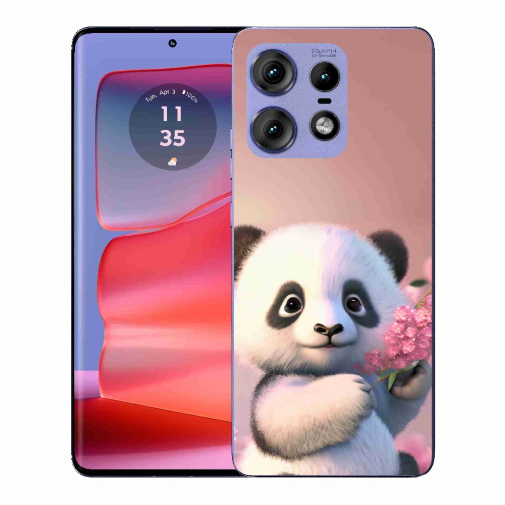 Zselés borítás mmCase a Motorola Edge 50 Pro készülékhez - aranyos panda