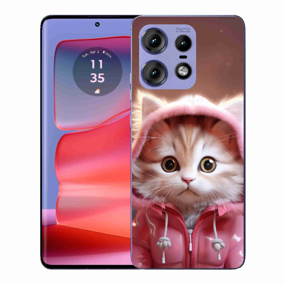 Zselés borítás mmCase a Motorola Edge 50 Pro készülékhez - aranyos cica 3