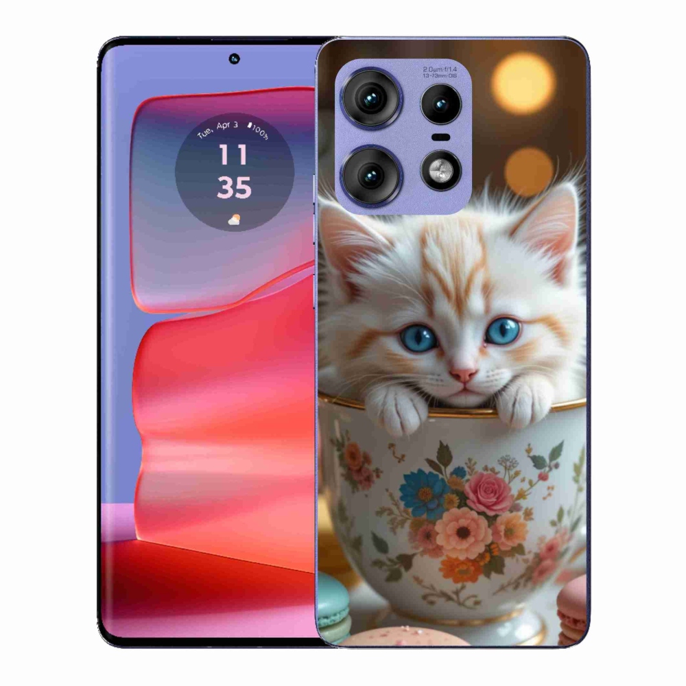 Zselés borítás mmCase a Motorola Edge 50 Pro készülékhez - aranyos cica 6