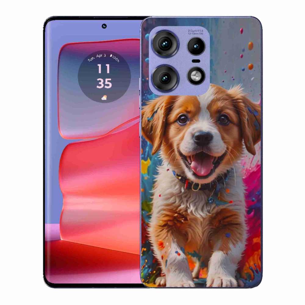Zselés borítás mmCase a Motorola Edge 50 Pro készülékhez - aranyos kiskutya 3