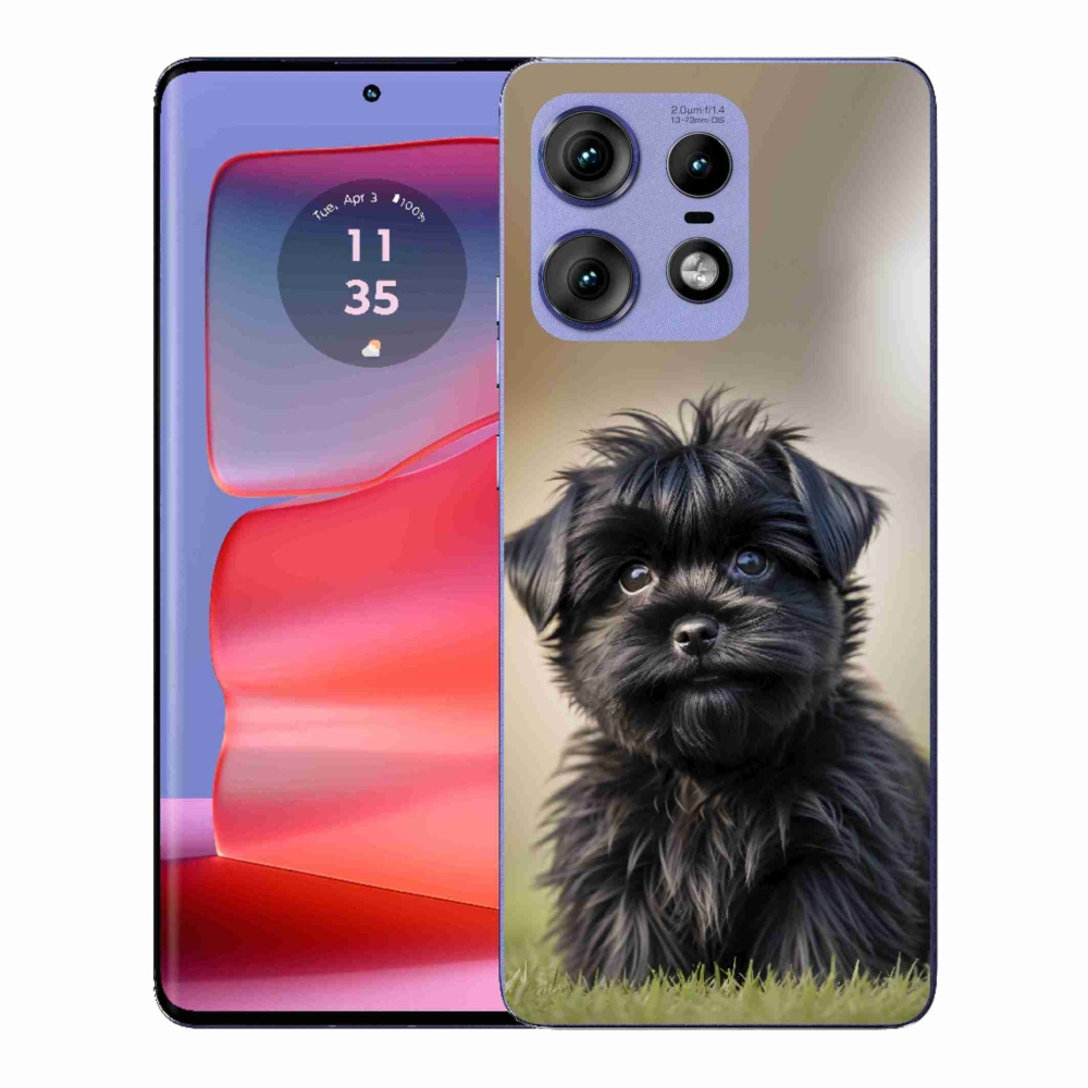 Zselés borítás mmCase a Motorola Edge 50 Pro készülékhez - aranyos fekete kutya