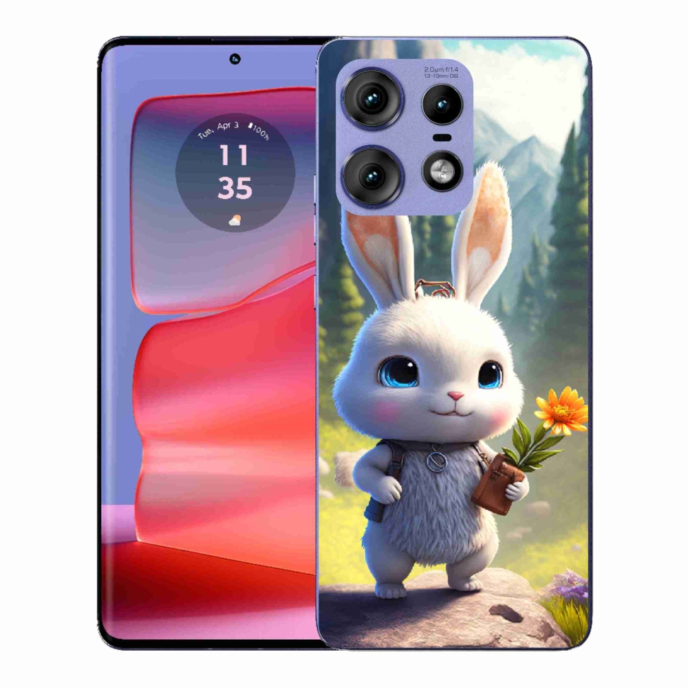 Gél védőhuzat mmCase a Motorola Edge 50 Pro készülékhez - aranyos nyuszi