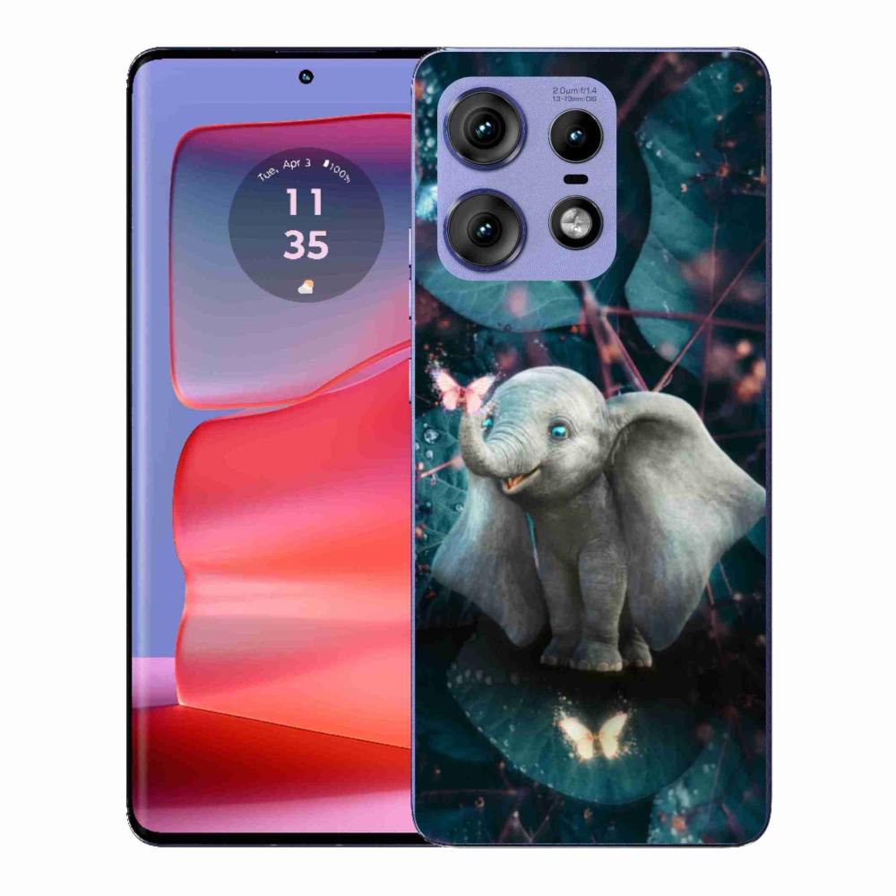 Gél védőburkolat mmCase a Motorola Edge 50 Pro készülékhez - aranyos elefánt