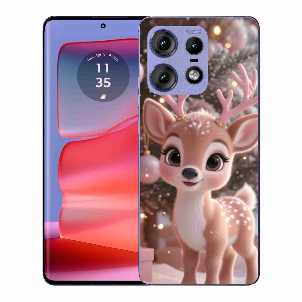 Zselés borítás mmCase a Motorola Edge 50 Pro készülékhez - aranyos rénszarvas