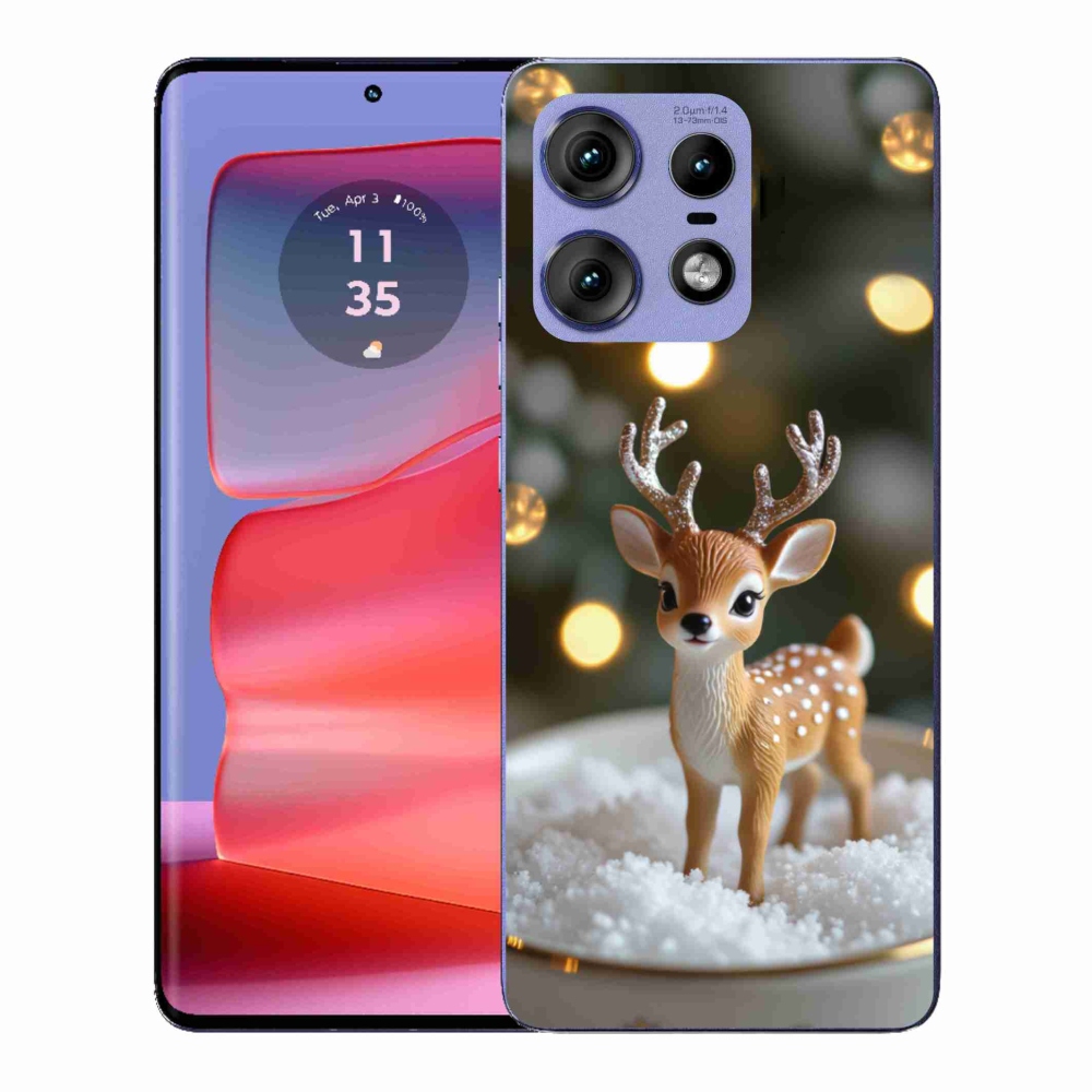 Zselés borítás mmCase a Motorola Edge 50 Pro készülékhez - aranyos karácsonyi szarvasok