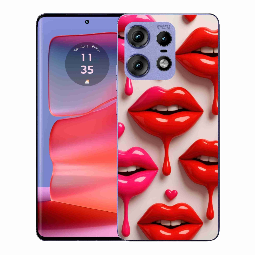 Zselés borítás mmCase a Motorola Edge 50 Pro készülékhez - ajkak 2