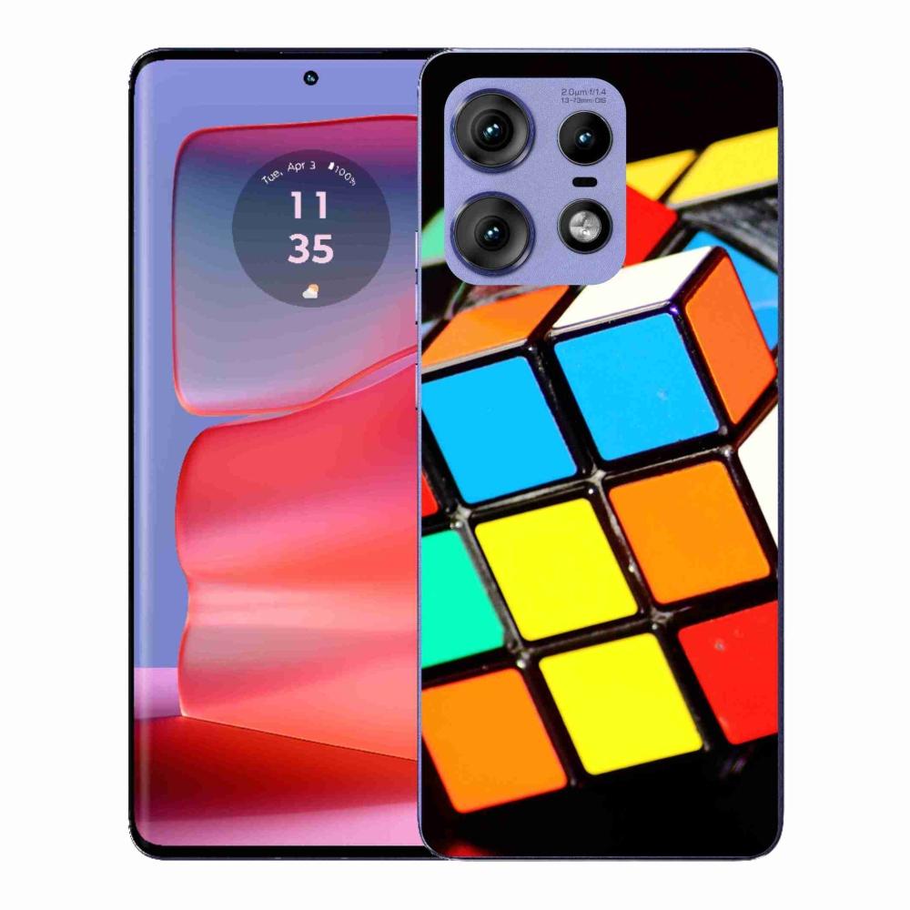 Zselés borítás mmCase a Motorola Edge 50 Pro készülékhez - Rubik-kocka