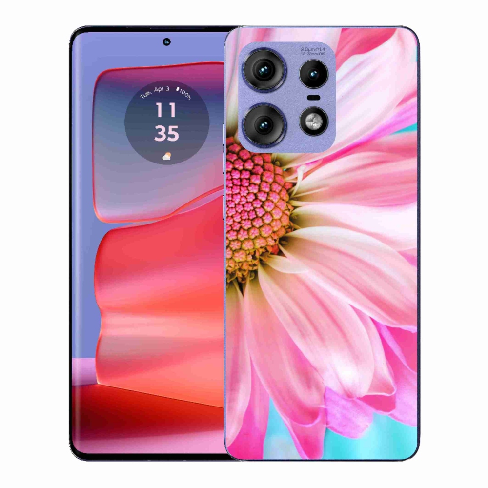 Gél védőhuzat mmCase Motorola Edge 50 Pro készülékhez - rózsaszín virág