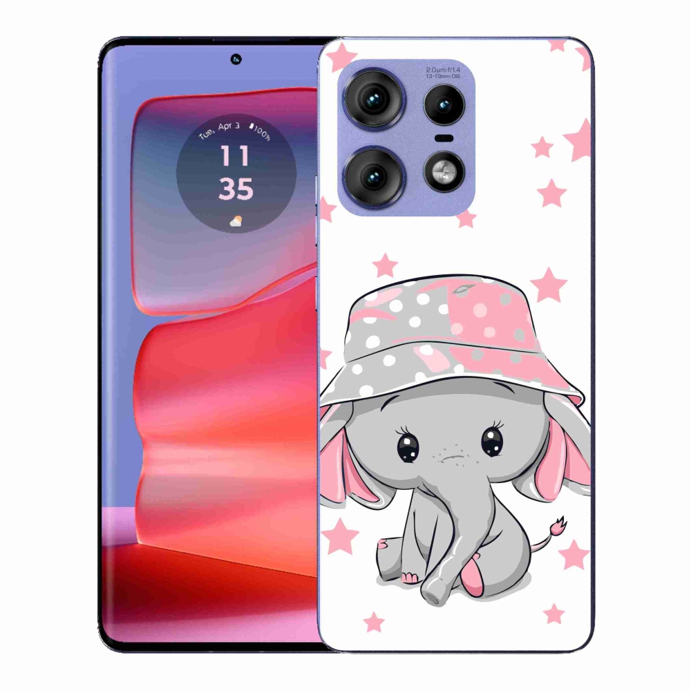 Zselés borítás mmCase a Motorola Edge 50 Pro készülékhez - rózsaszín elefánt