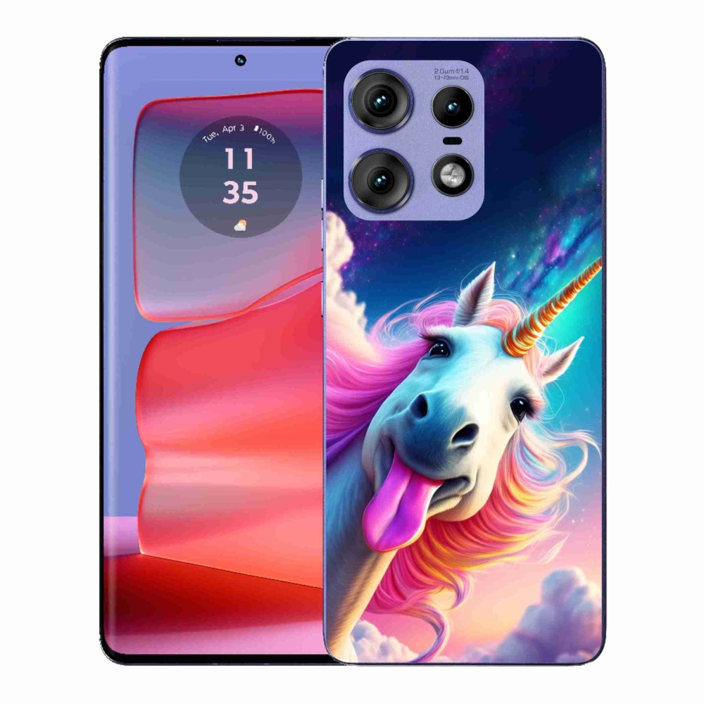 Zselés borítás mmCase a Motorola Edge 50 Pro készülékhez - őrült egyszarvú