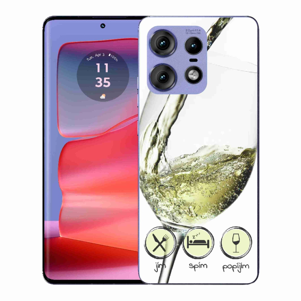 Zselés borító mmCase a Motorola Edge 50 Pro készülékhez - fehér borospohár