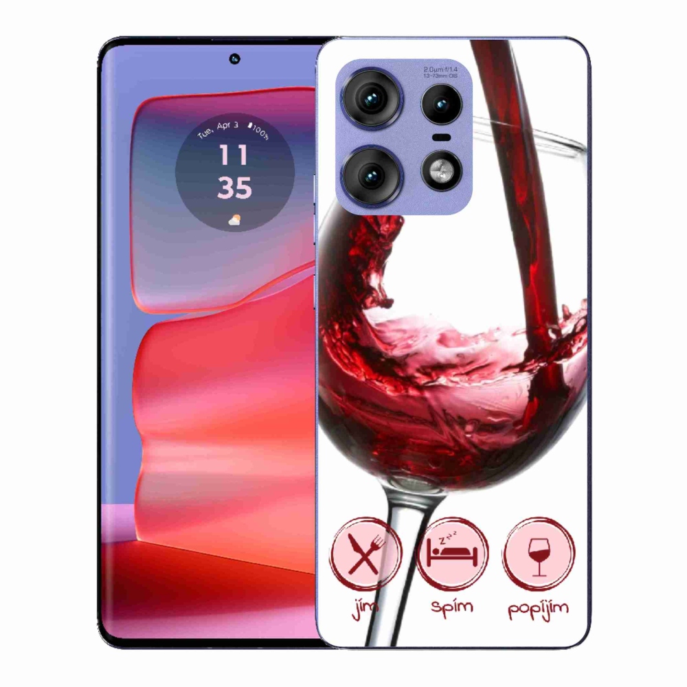 Zselés borítás mmCase a Motorola Edge 50 Pro készülékhez - borospohár piros