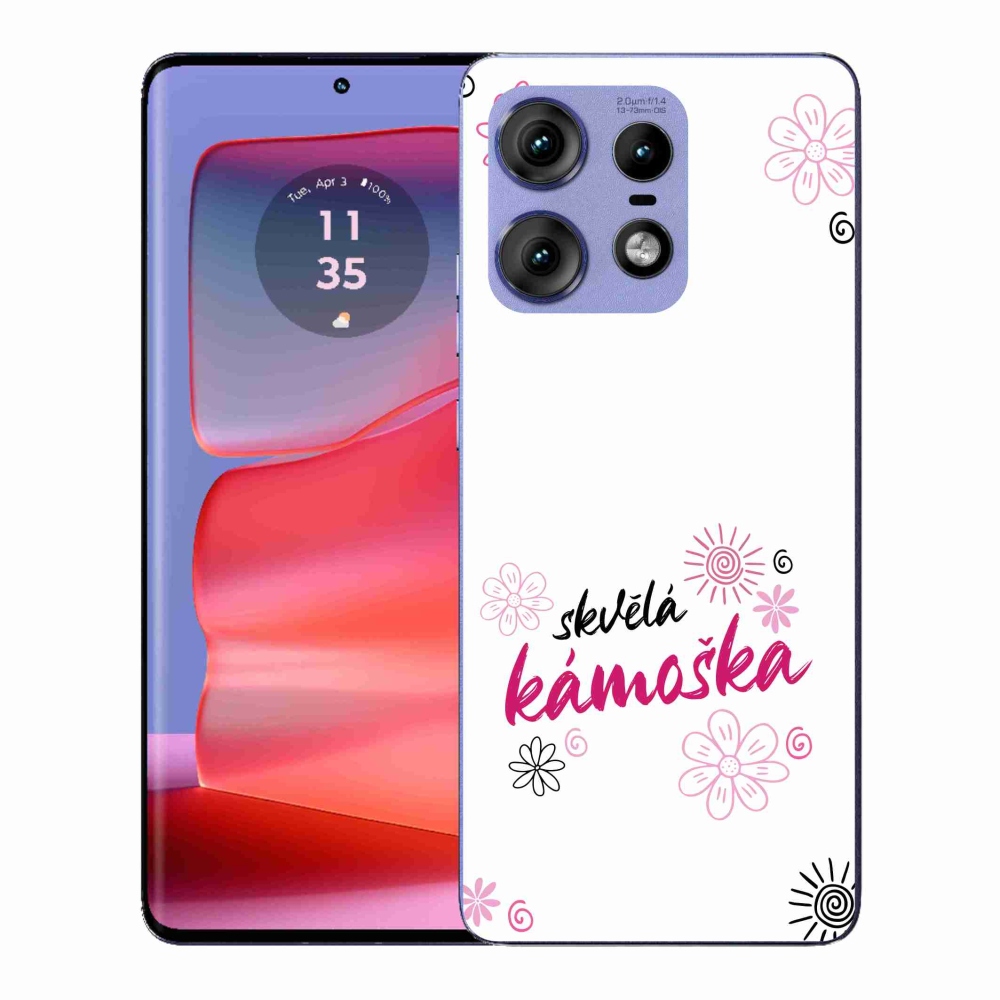 Zselés borítás mmCase a Motorola Edge 50 Pro készülékhez - nagyszerű haver fehér háttérrel