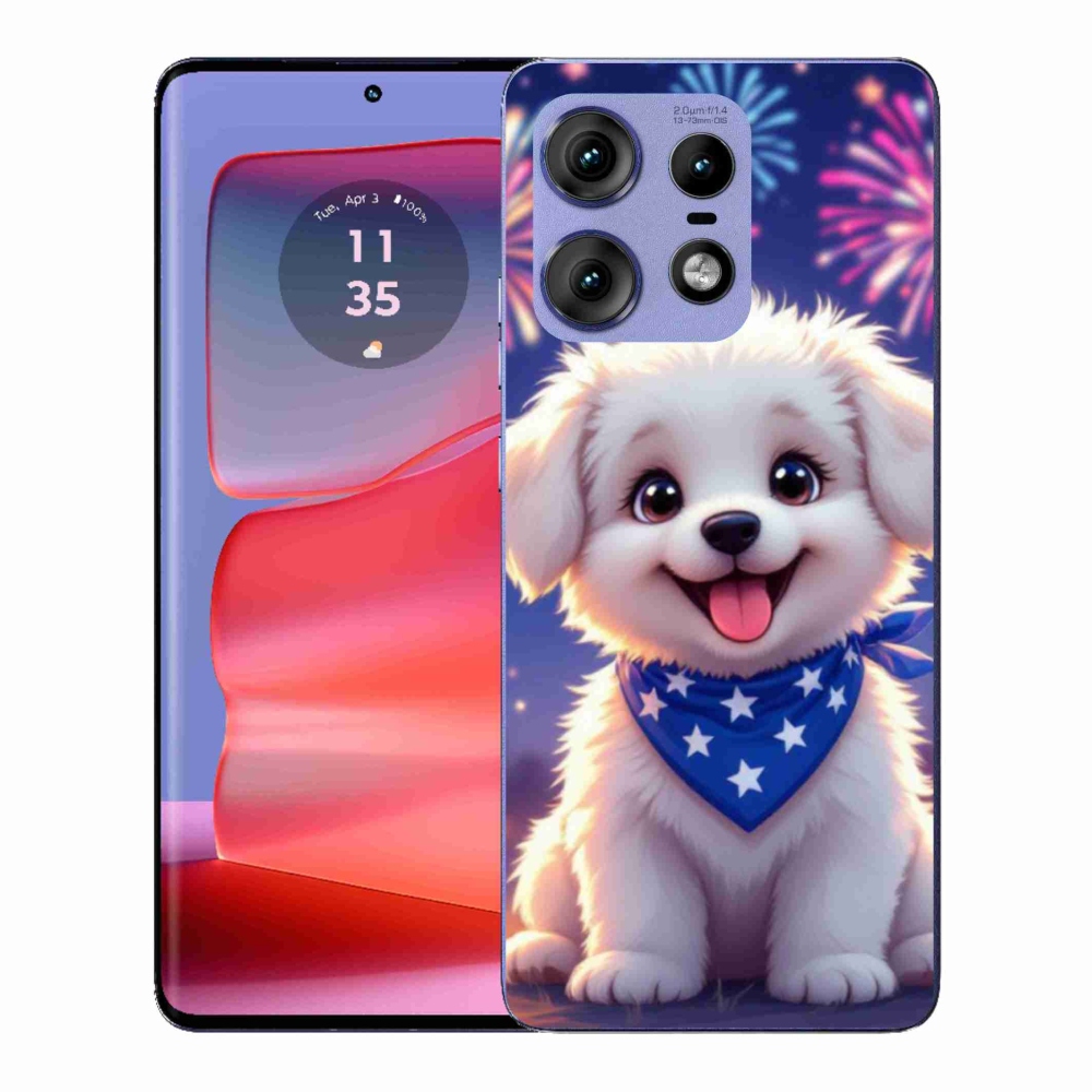 Zselés borítás mmCase a Motorola Edge 50 Pro készülékhez - ünnepi kölyökkóró