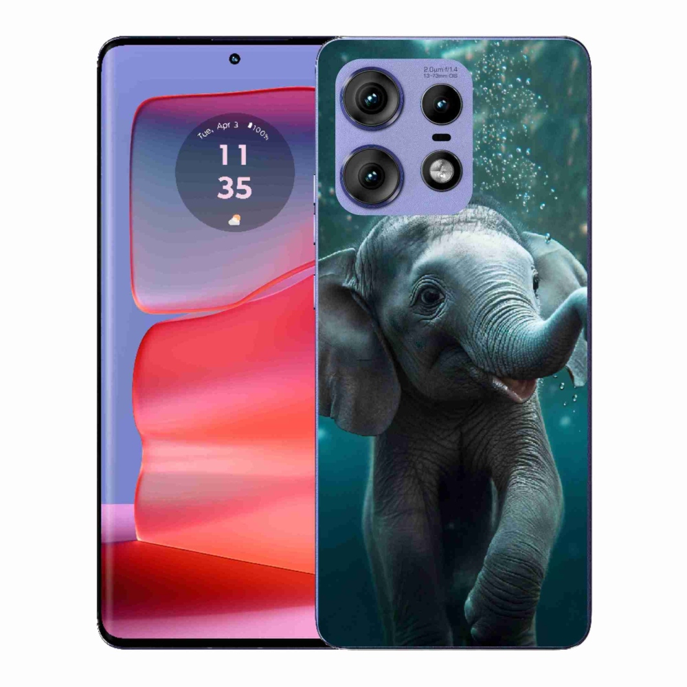 Zselés borítás mmCase a Motorola Edge 50 Pro készülékhez - elefánt a víz alatt