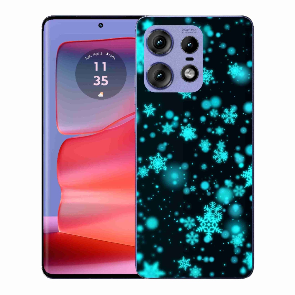 Zselés borítás mmCase a Motorola Edge 50 Pro készülékhez - hópelyhek 1