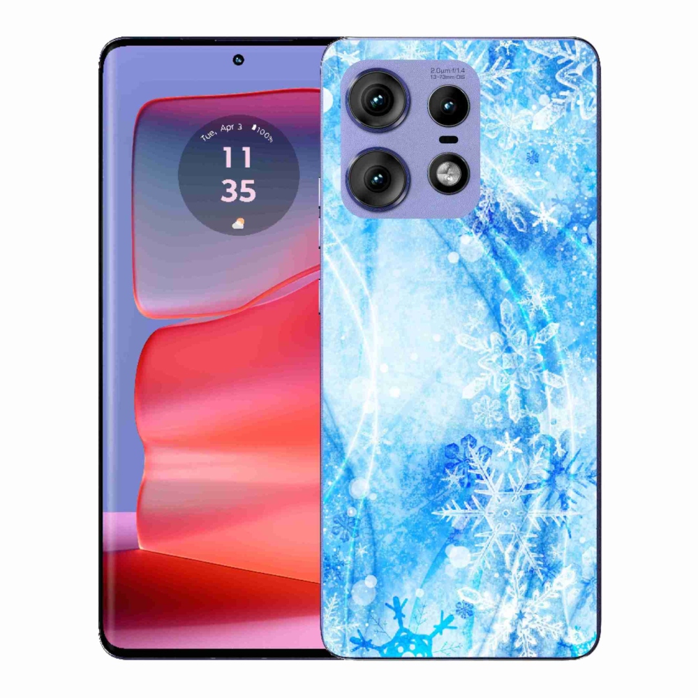Zselés borítás mmCase a Motorola Edge 50 Pro készülékhez - hópelyhek