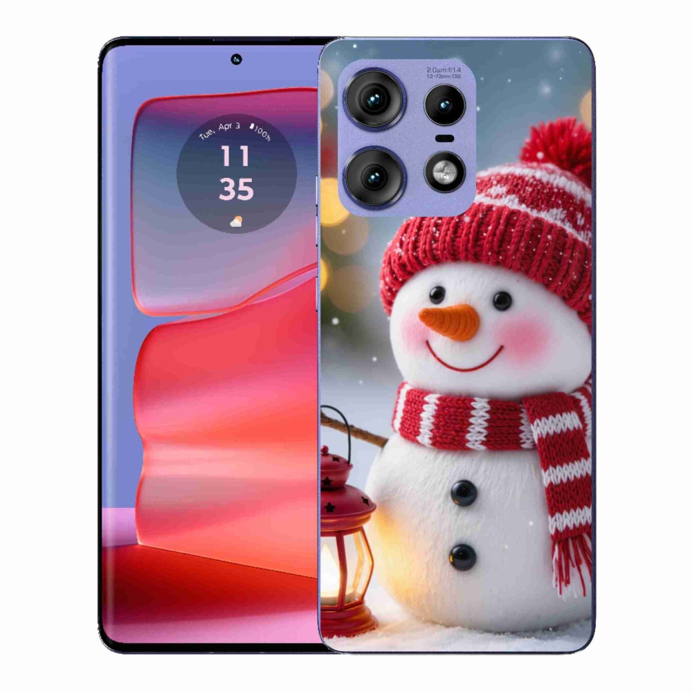 Zselés borítás mmCase a Motorola Edge 50 Pro készülékhez - hóember 2