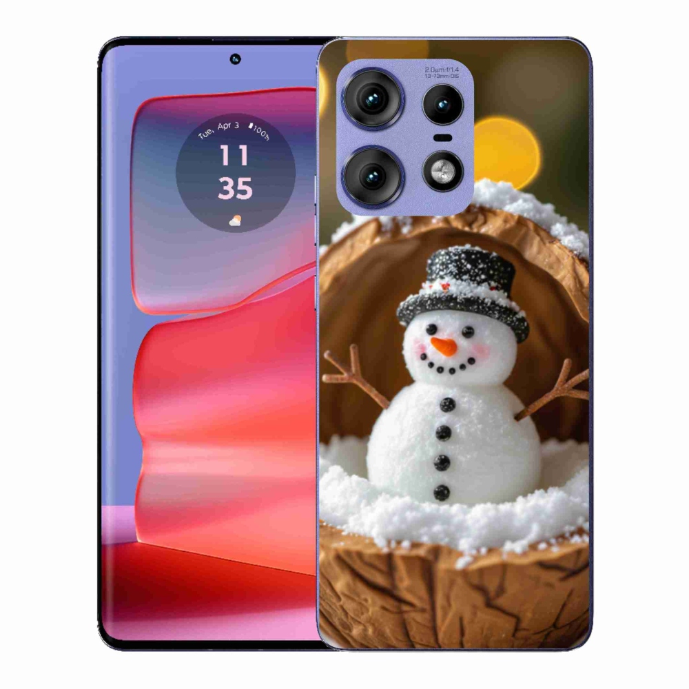Zselés borítás mmCase a Motorola Edge 50 Pro készülékhez - hóember 4
