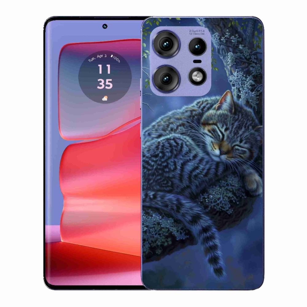 Zselés borítás mmCase a Motorola Edge 50 Pro készülékhez - alvó macska