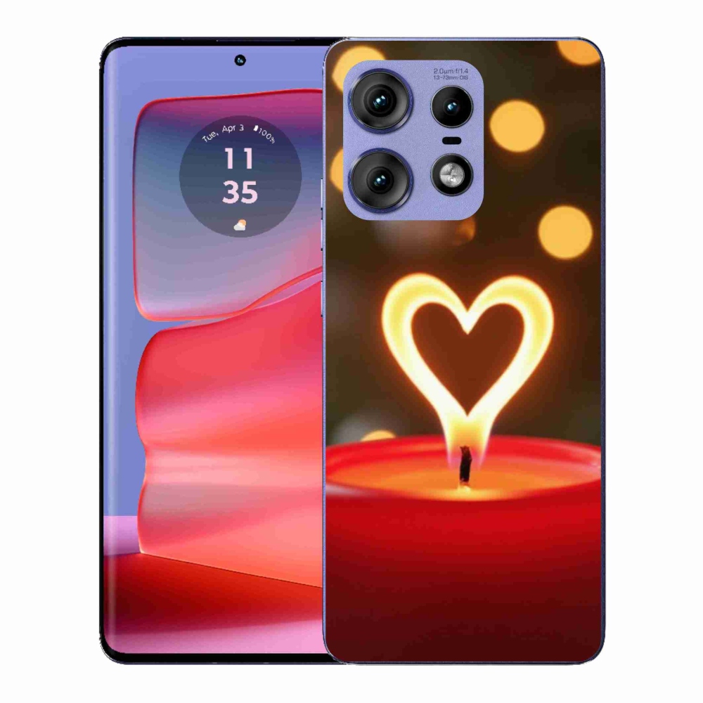 Zselés borítás mmCase a Motorola Edge 50 Pro készülékhez - lángoló szíve