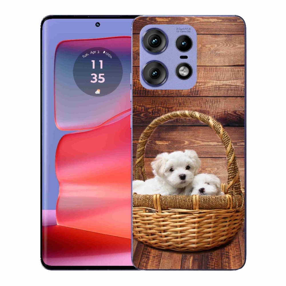 Zselés borítás mmCase a Motorola Edge 50 Pro készülékhez - kölyökkutyák