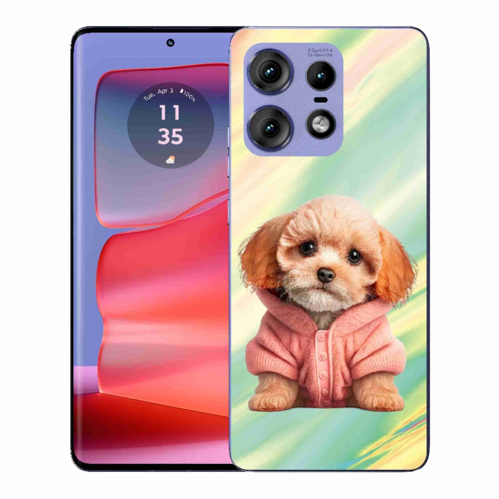 Zselés borítás mmCase a Motorola Edge 50 Pro készülékhez - pulóveres kiskutya