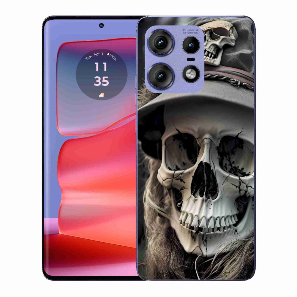 Zselés borítás mmCase a Motorola Edge 50 Pro készülékhez - sötét koponya