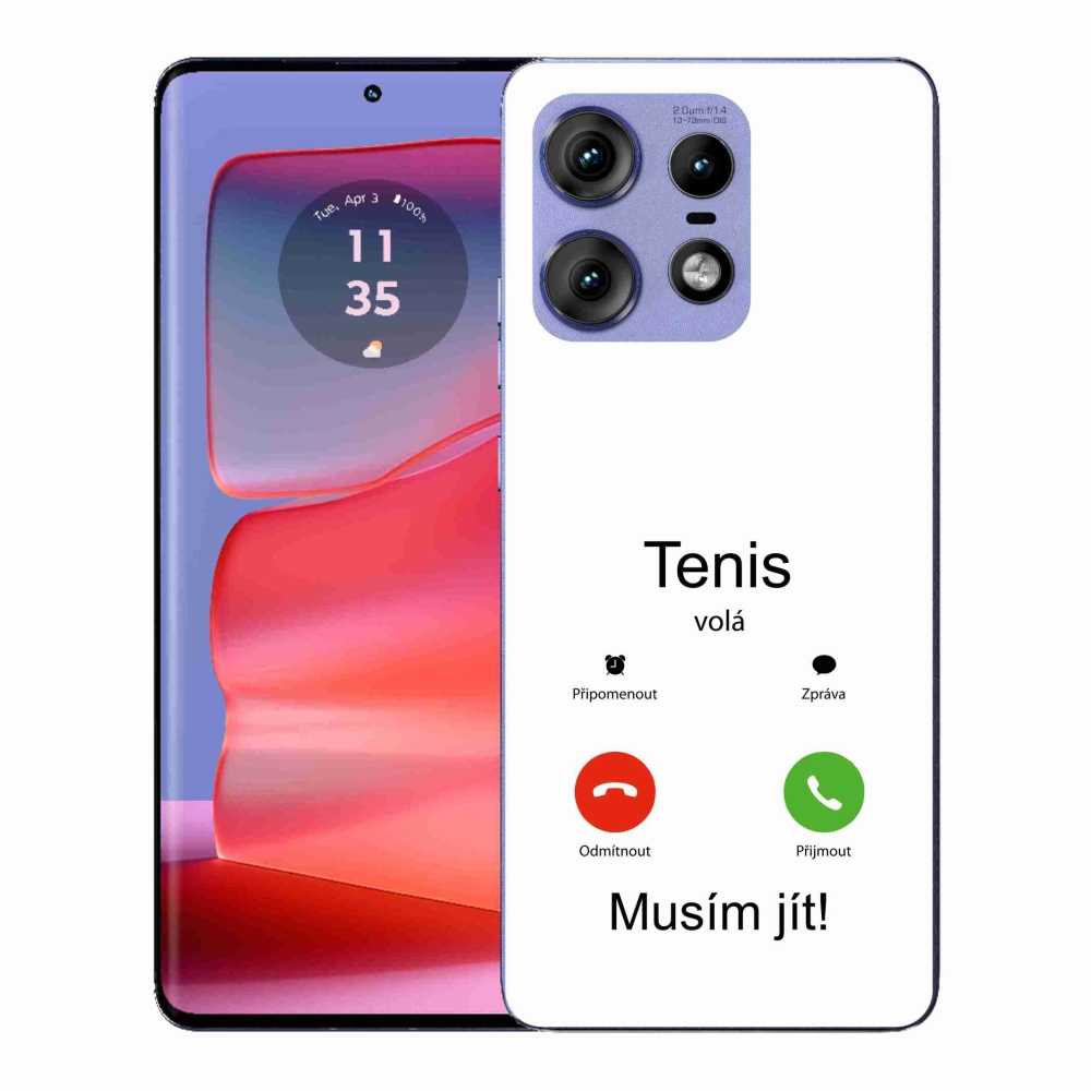 Zselés borítás mmCase a Motorola Edge 50 Pro készülékhez - teniszhívások fehér háttérrel