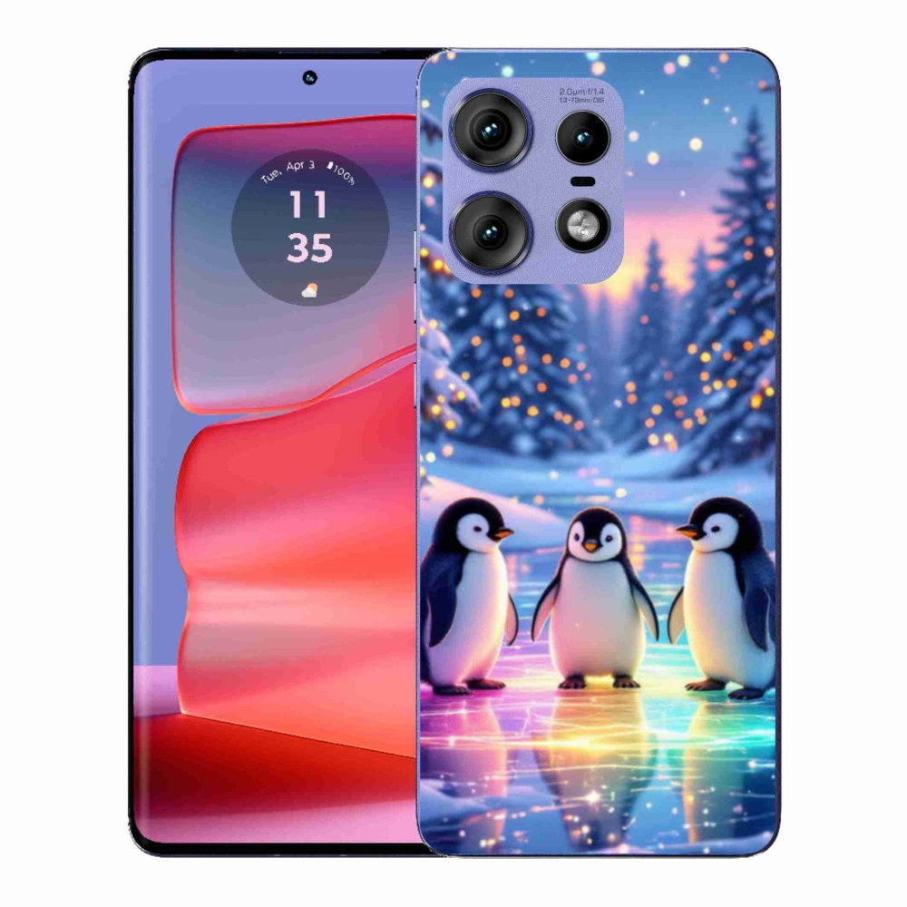 Zselés borítás mmCase a Motorola Edge 50 Pro készülékhez - pingvinek