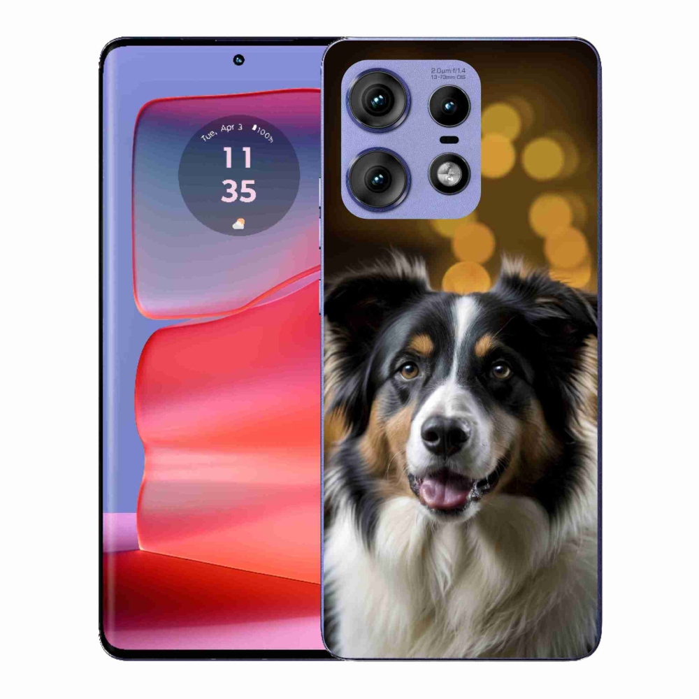 Zselés borítás mmCase a Motorola Edge 50 Pro készülékhez - mosolygós ausztrál juhászkutya