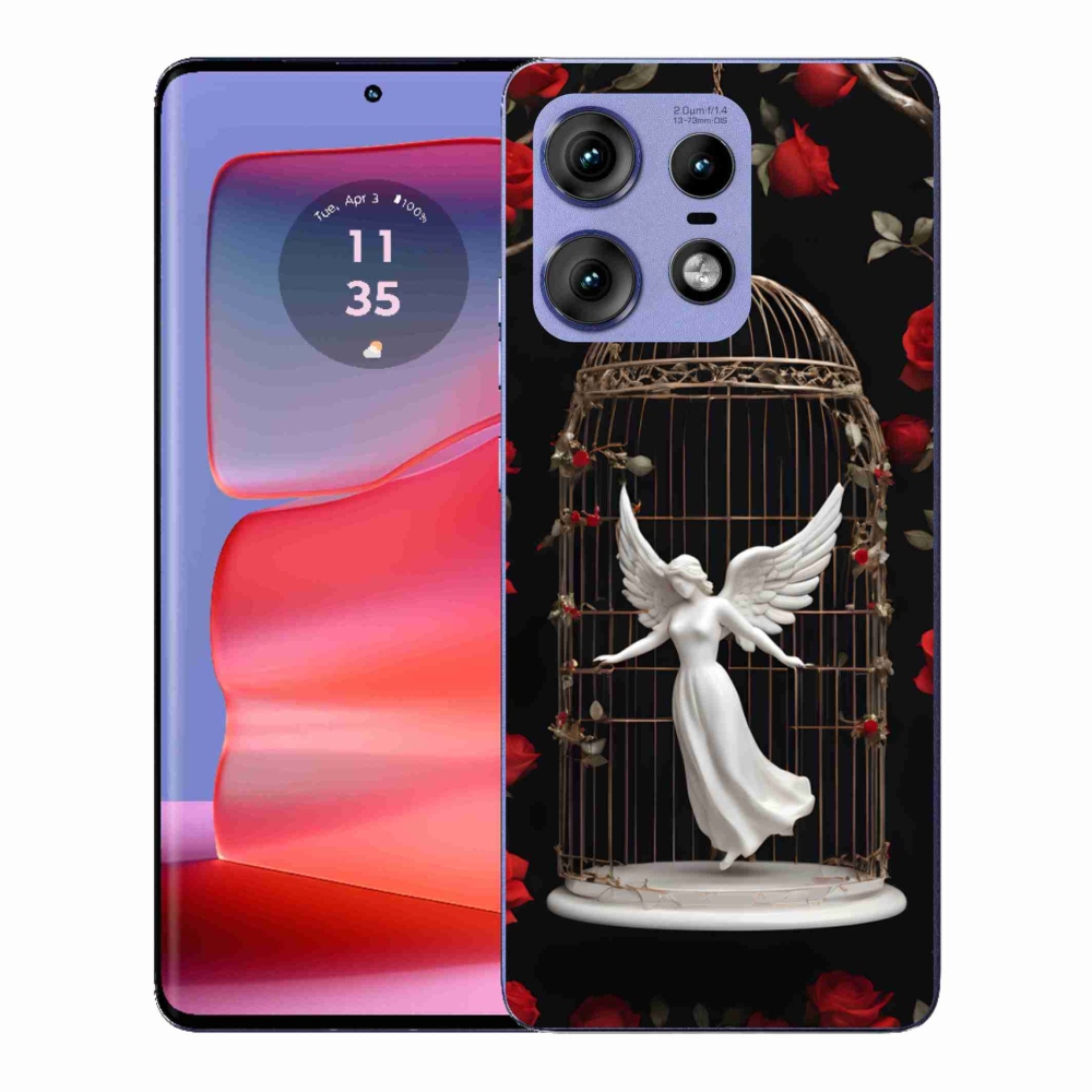 Zselés borítás mmCase a Motorola Edge 50 Pro készülékhez - csapdába esett angyal