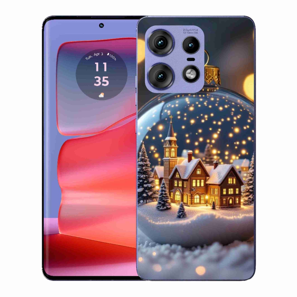 Zselés borítás mmCase a Motorola Edge 50 Pro számára - Karácsonyi golyók 4
