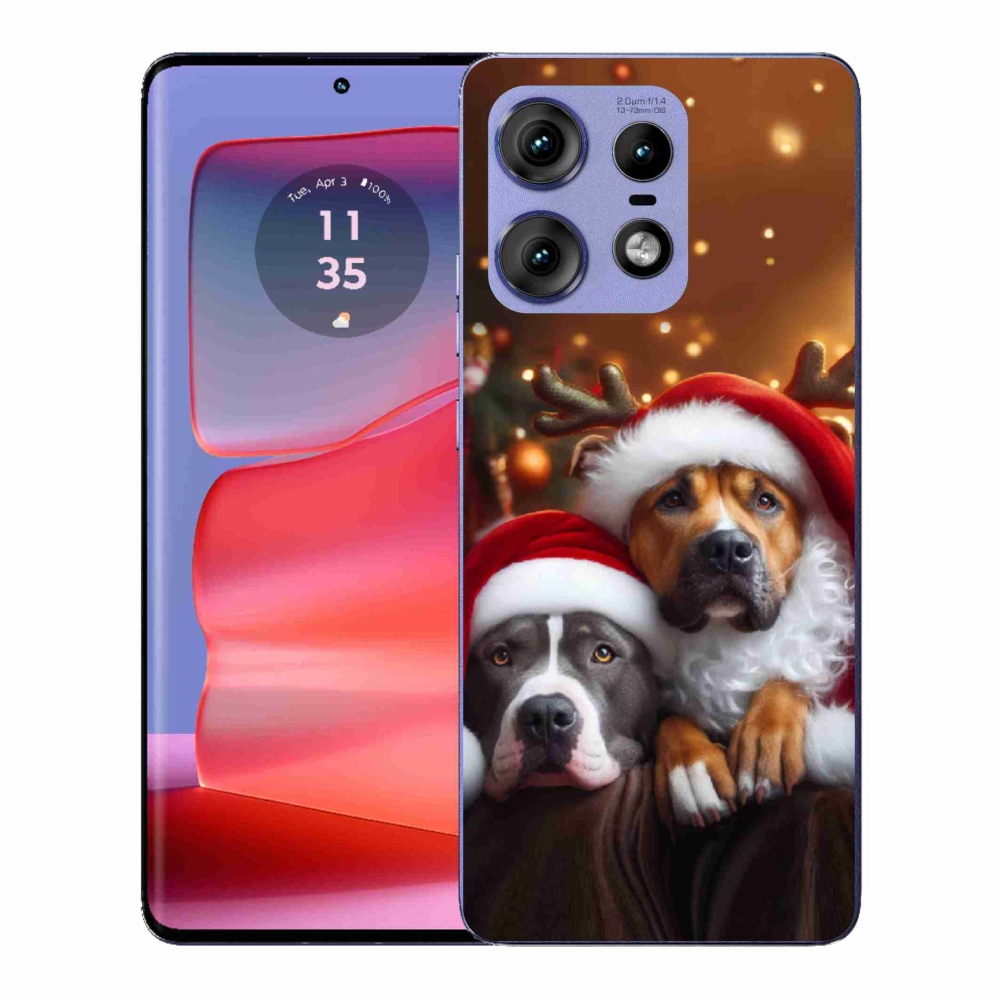 Zselés borítás mmCase a Motorola Edge 50 Pro készülékhez - Karácsonyi kutyák