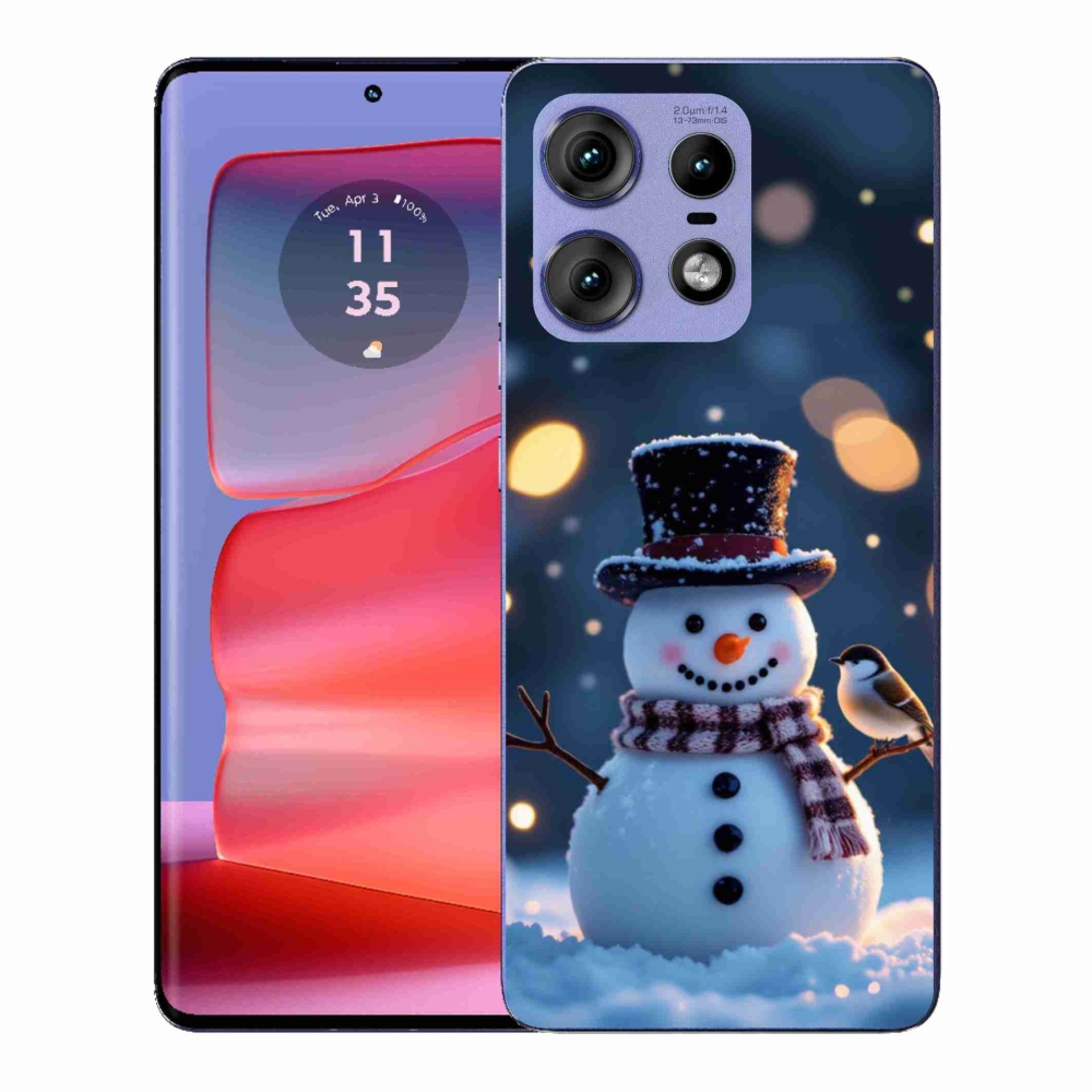 Zselés borítás mmCase a Motorola Edge 50 Pro készülékhez - karácsonyi hóember