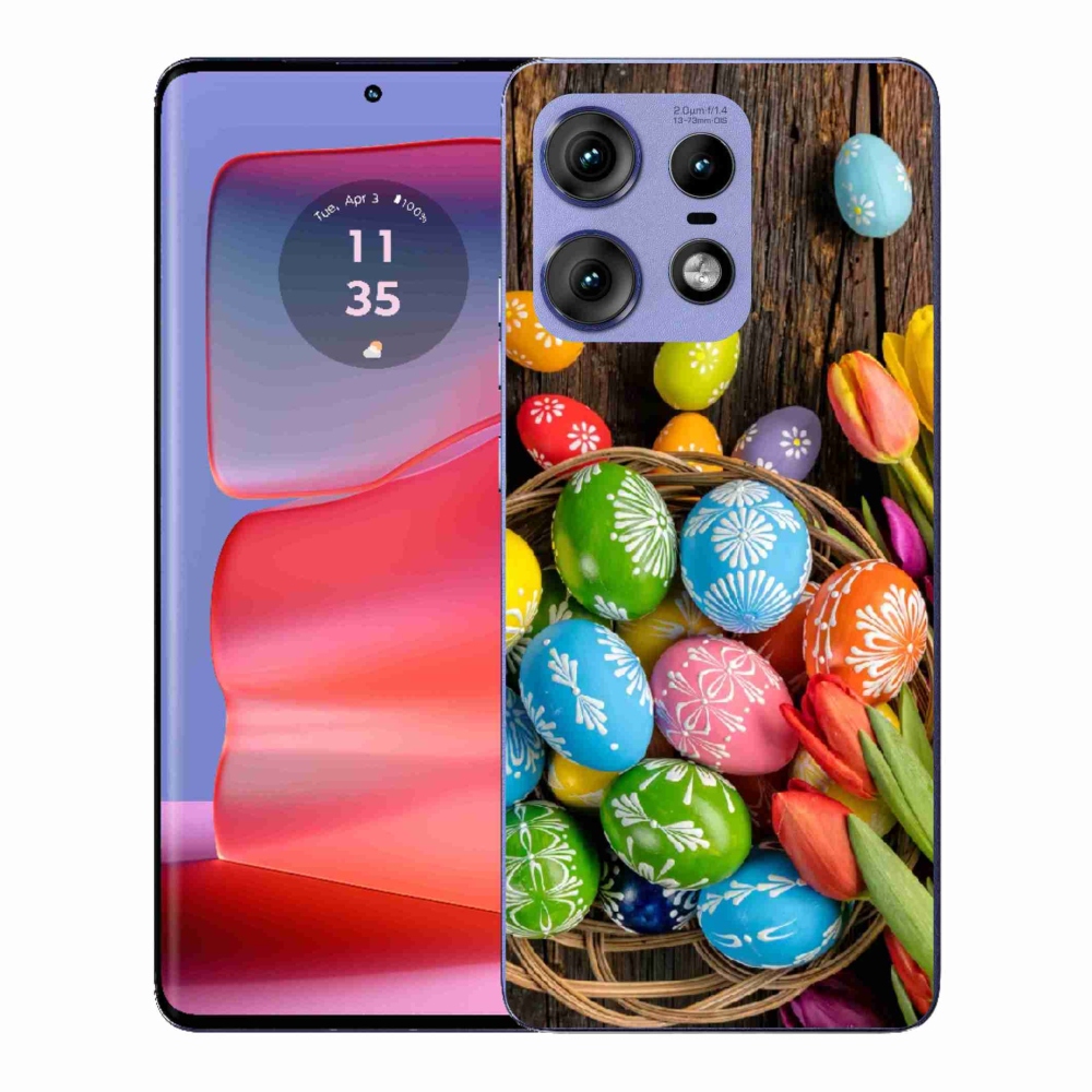 Zselés borítás mmCase a Motorola Edge 50 Pro készülékhez - Húsvéti tojások