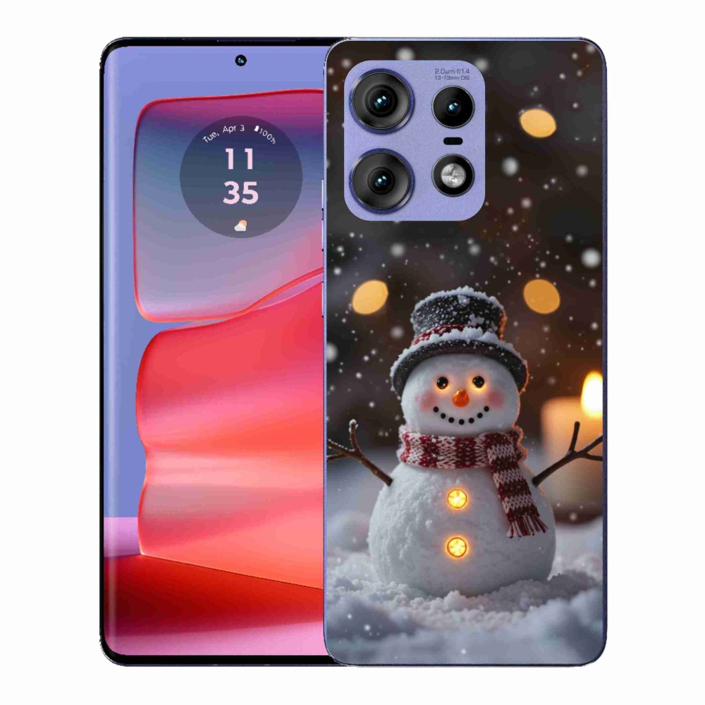 Zselés borítás mmCase a Motorola Edge 50 Pro készülékhez - boldog hóember