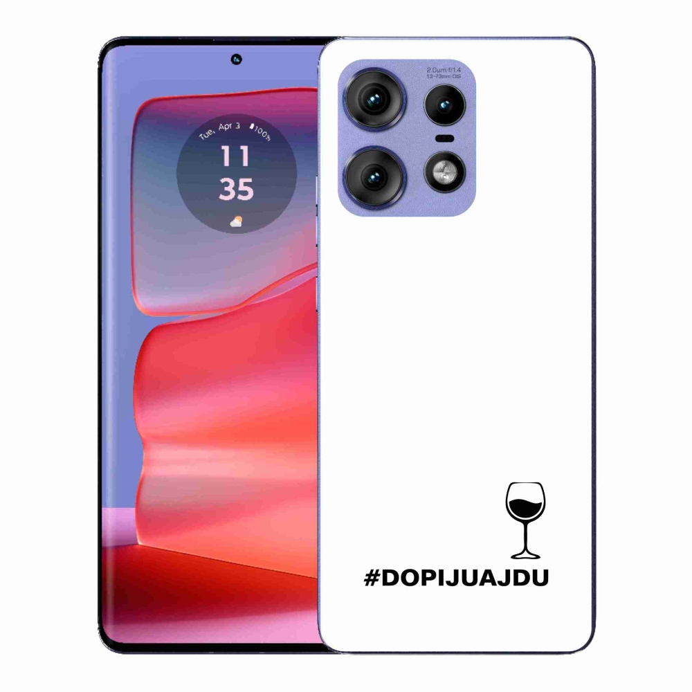 Zselés borító mmCase a Motorola Edge 50 Pro készülékhez - bor motívum fehér alapon