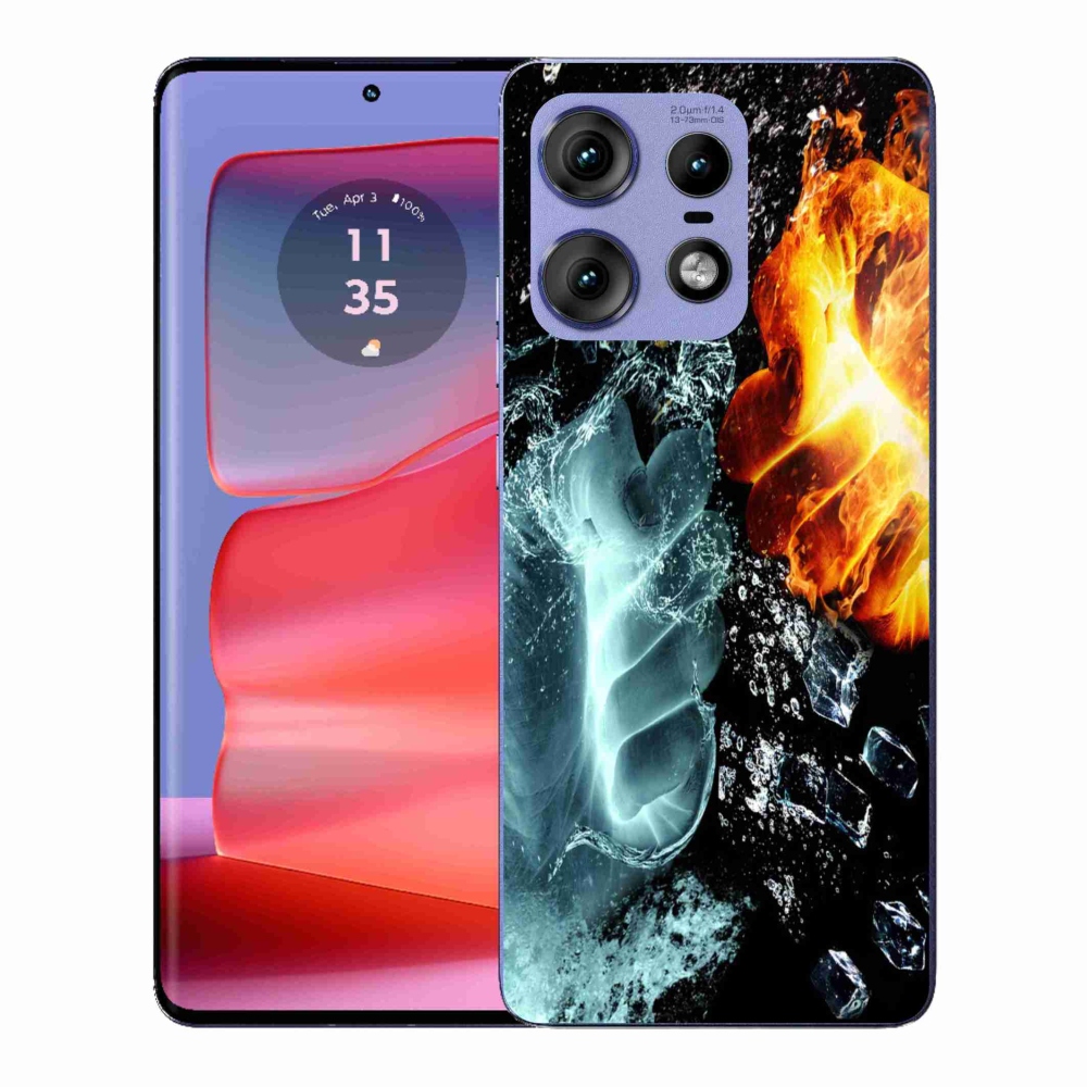 Zselés borítás mmCase a Motorola Edge 50 Pro készülékhez - víz és tűz
